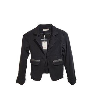 MINOTI UK girls 10 - 11 Cotton Blazer sport Jacket dressy preppy formal black